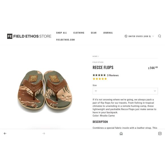 Field Ethos Camo Flip Flops Thong Sandals Men’s Size 12 Recce - Picture 10 of 10